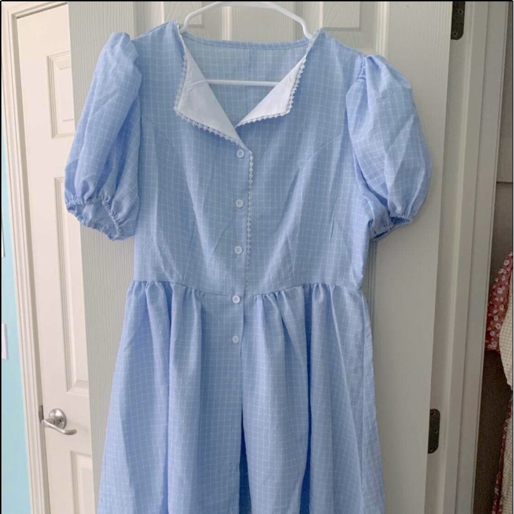 Blue plaid dress